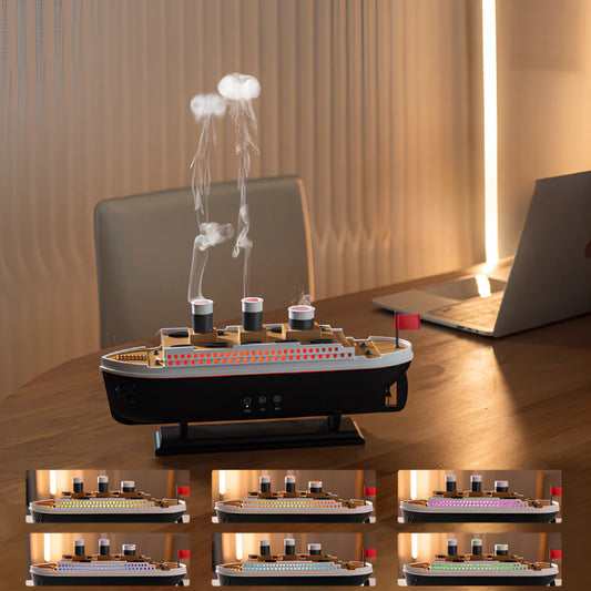 Humidificador barco decorativo con luces