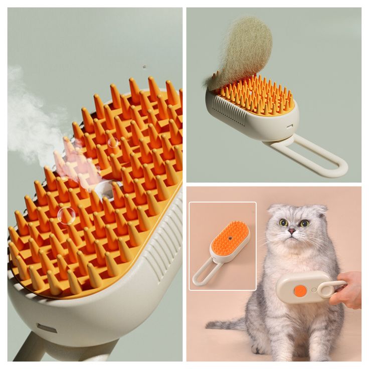 Cepillo a vapor para mascotas con manija