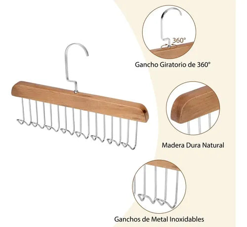 Closet360® GANCHO DE MADERA PERCHERO