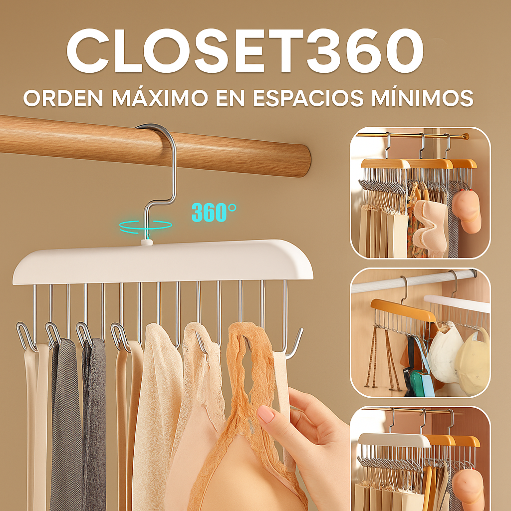 Closet360® GANCHO DE MADERA PERCHERO