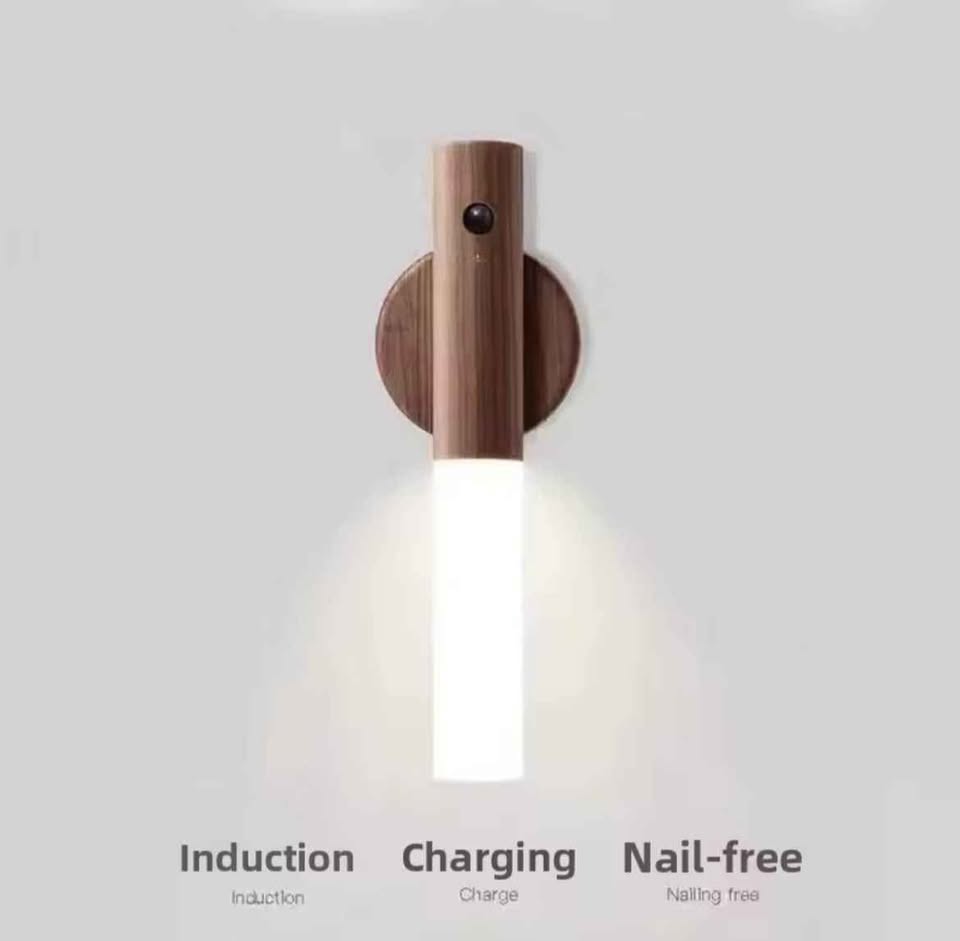 Lampara Madera Pared Magnetica Recargabl