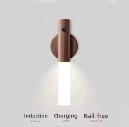 Lampara Madera Pared Magnetica Recargabl