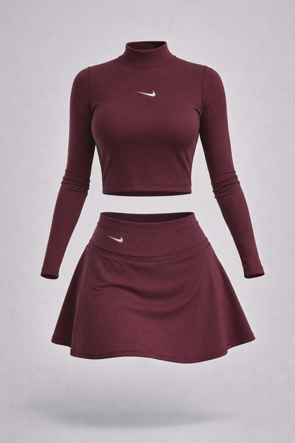 FALDA SHORT Y BUZO VINOTINTO TALLA L.