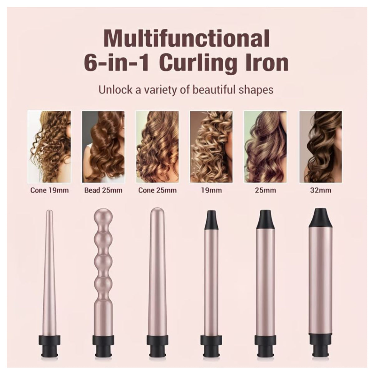 RIZADOR PARA CABELLO 6 EN 1 PROFESIONAL