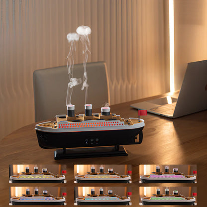 Humidificador barco decorativo con luces