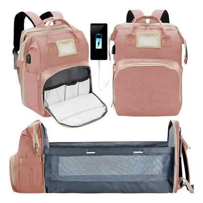Bolso Pañalera Cuna Colchón Portátil