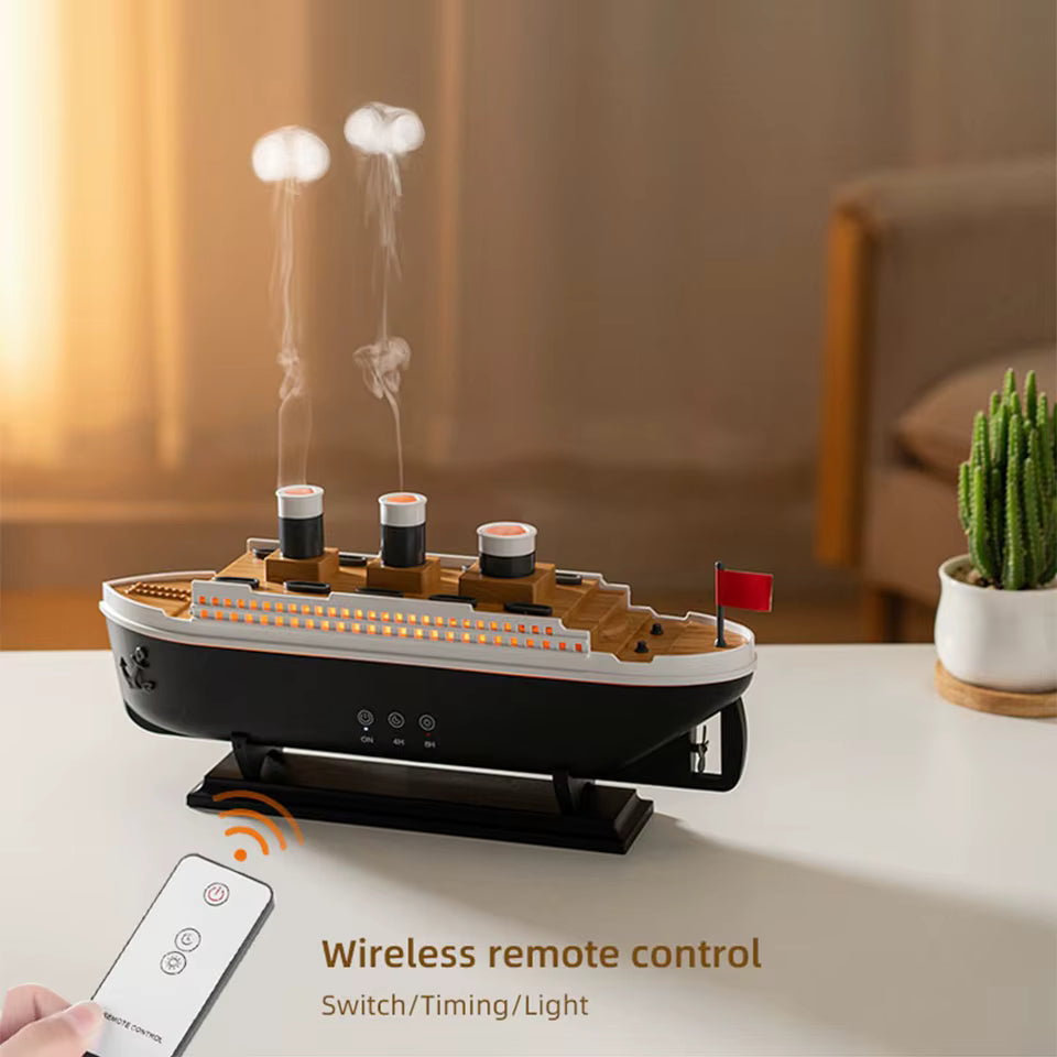 Humidificador barco decorativo con luces