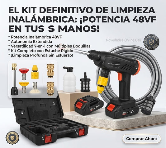 Hidrolavadora Inalámbrica Portátil 48V con Accesorios