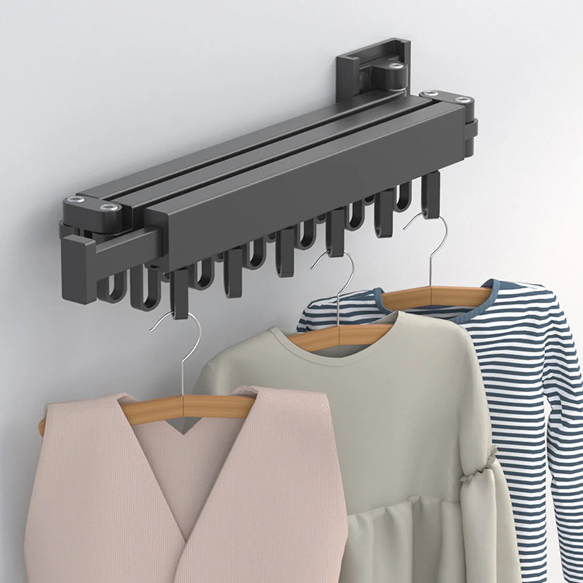 Perchero Retráctil de Pared para Ropa