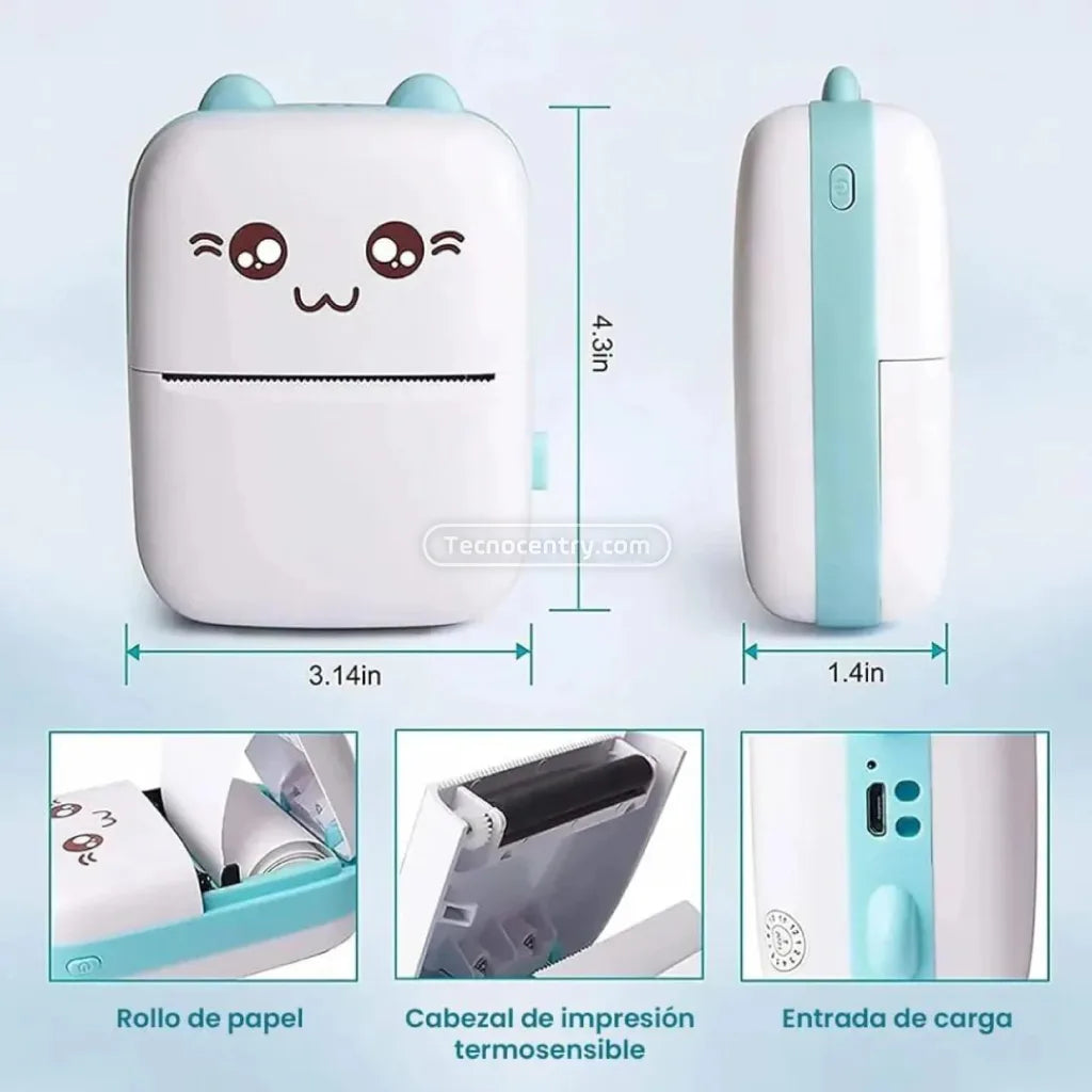 MINI IMPRESORA TÉRMICA  1 rollo