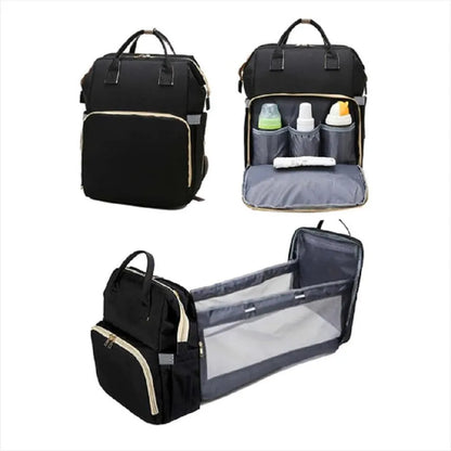 Bolso Pañalera Cuna Colchón Portátil